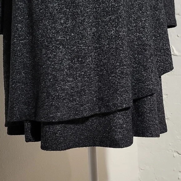 Anthropologie Saturday Sunday Gray Faux Wrap Knit Sweater Dress M Long Sleeve - Picture 7 of 13